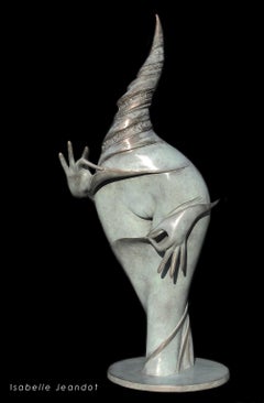 "The Jewel" ("Le Joyau"), Oneiric Figurative Sensual Nude Bronze Sculpture