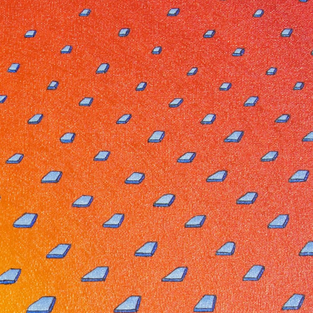 « Sans filet », carreaux de verre flottants sur une peinture à l'huile de gradient orange radial - Contemporain Painting par Jean-Marc Boissy