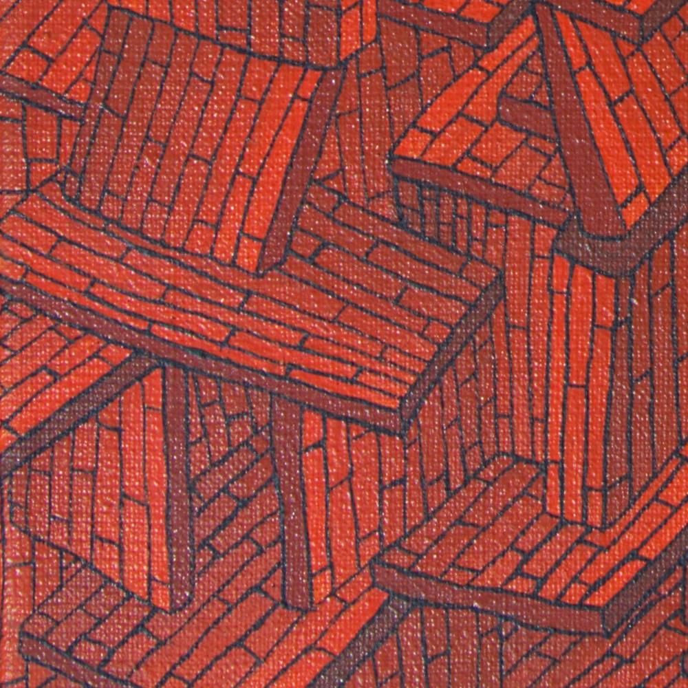 brick wall oil painting