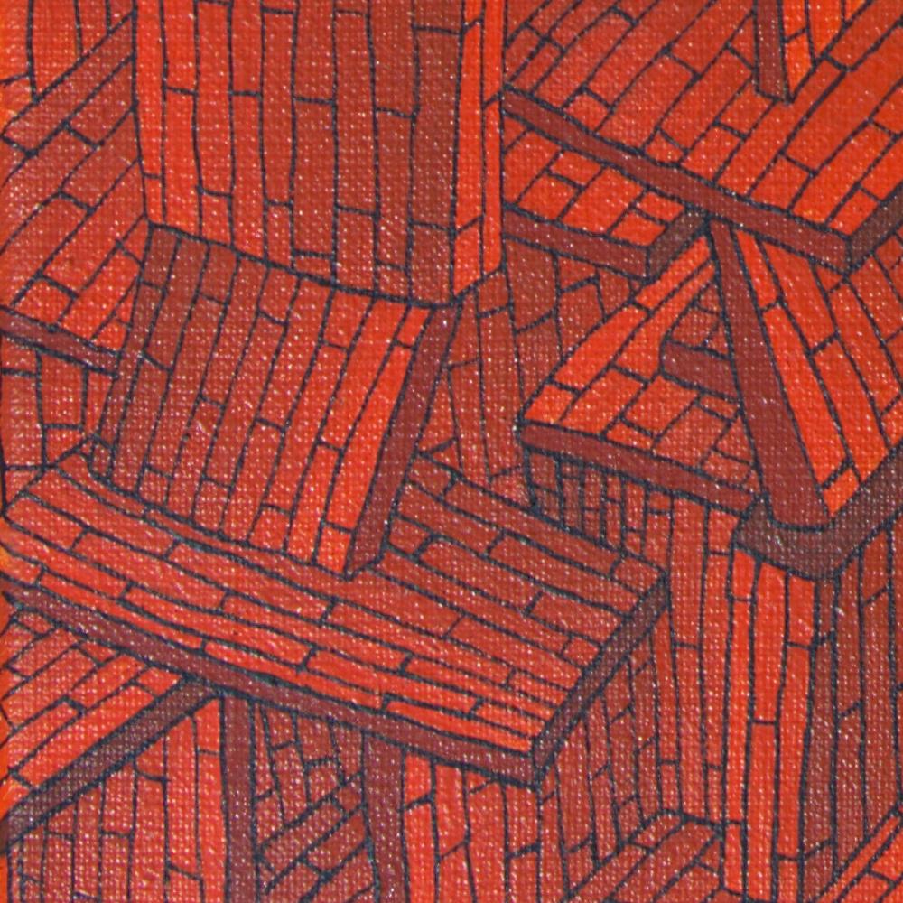 Accumulation of Red Tiled Roofs or Brick Walls Oil Painting 1