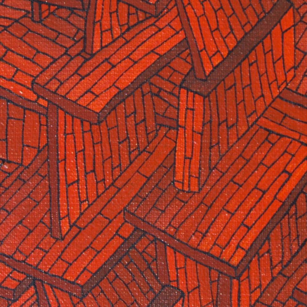 Accumulation of Red Tiled Roofs or Brick Walls Oil Painting 2