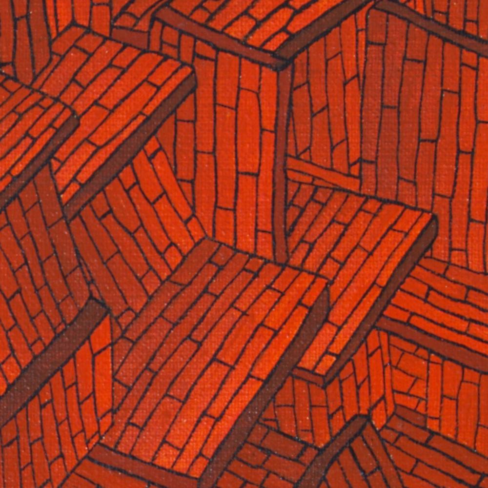 Accumulation of Red Tiled Roofs or Brick Walls Oil Painting 7