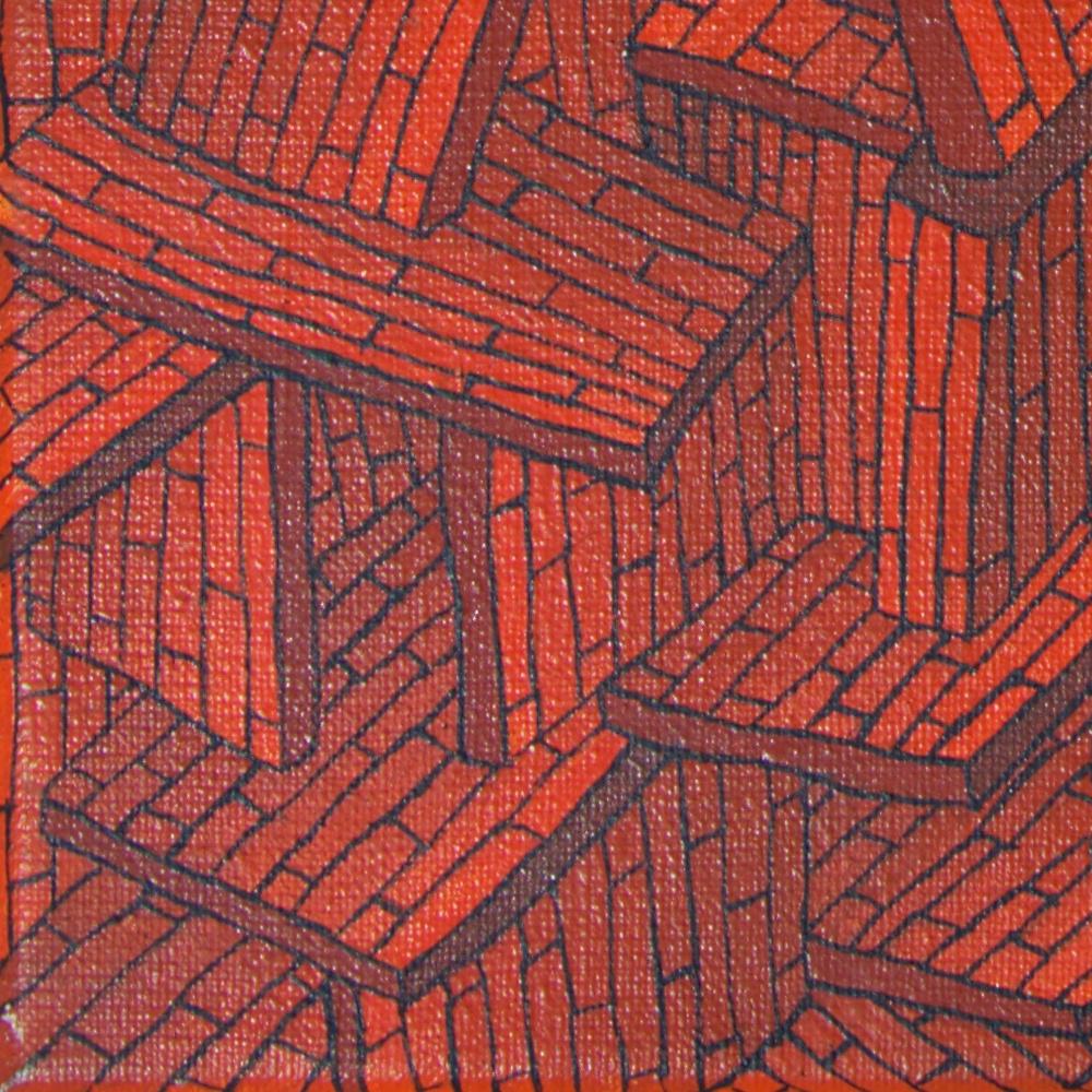 Accumulation of Red Tiled Roofs or Brick Walls Oil Painting 11