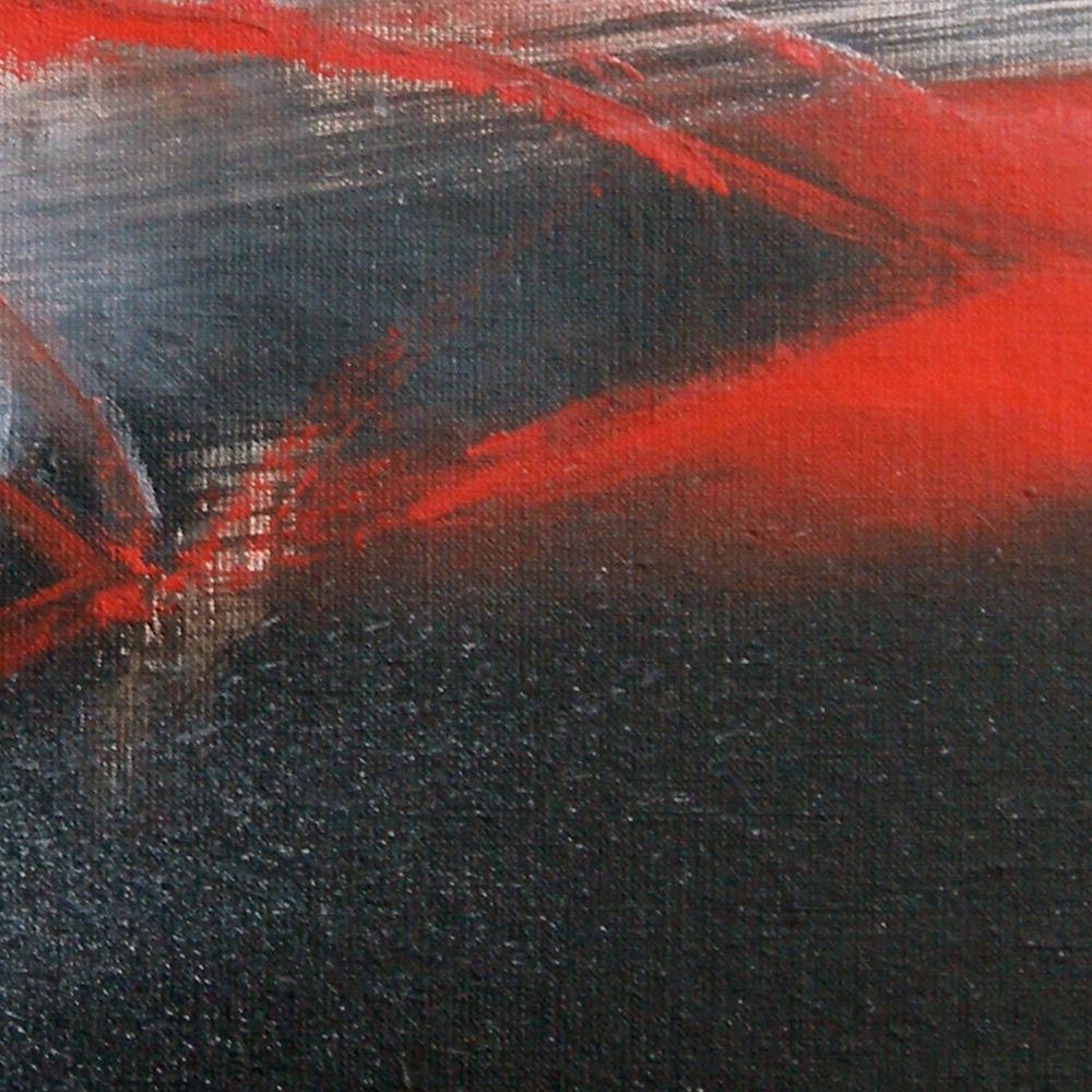 Rot Schwarz und Weiß Abstrakte Malerei – Painting von Philippe Saucourt