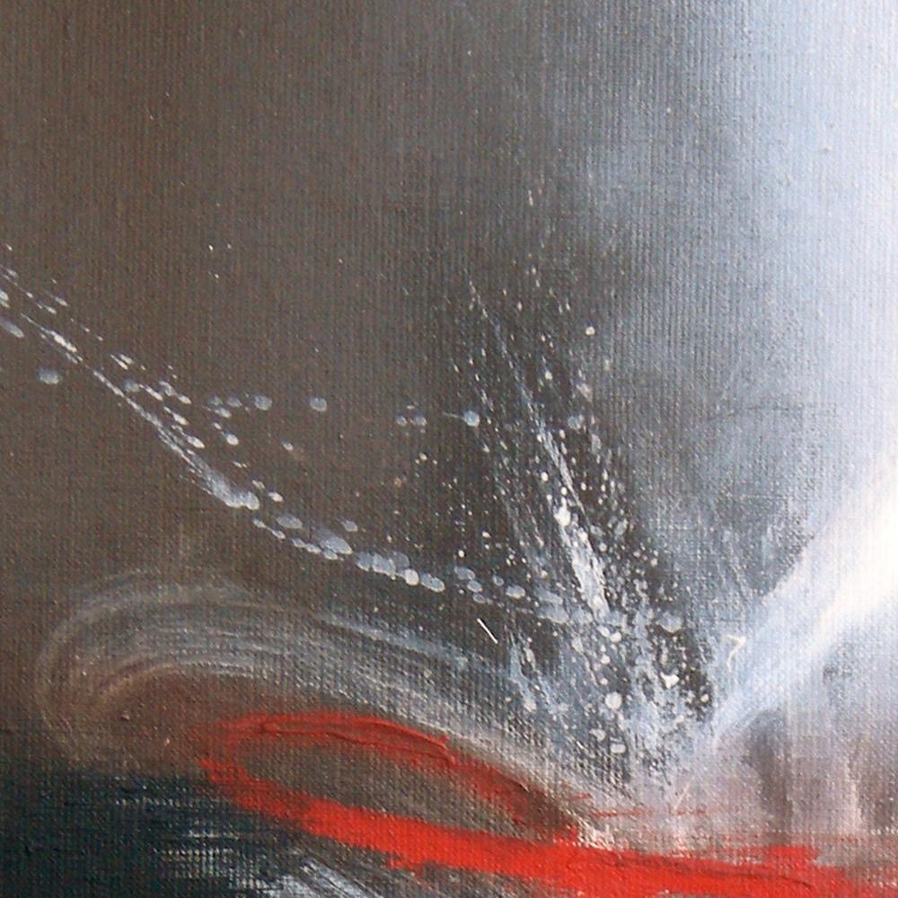Red Black and White Abstract Painting For Sale 1