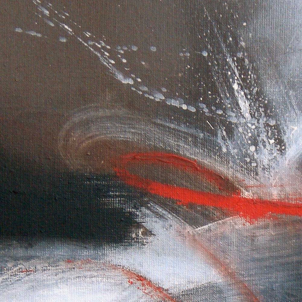 Red Black and White Abstract Painting For Sale 2