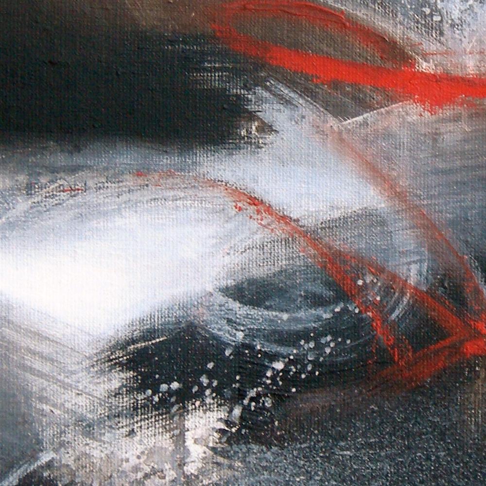 Red Black and White Abstract Painting For Sale 3