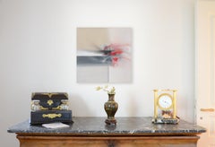 Red Beige Black and White Abstract Painting