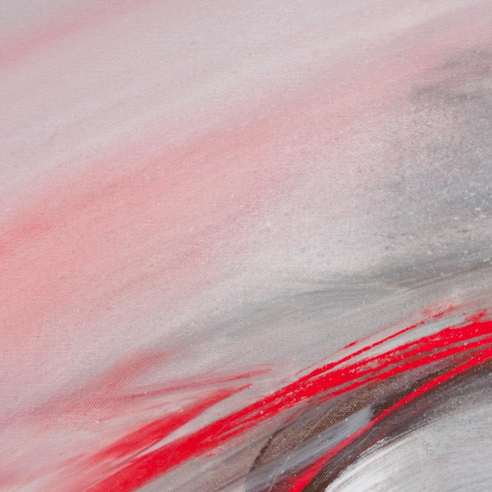 Pittura grafica astratta rossa in bianco e nero in vendita 1