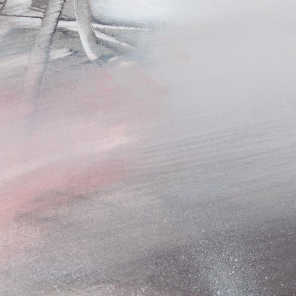 Pittura grafica astratta rossa in bianco e nero in vendita 3