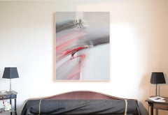 Red Black and White Graphic Abstract Painting