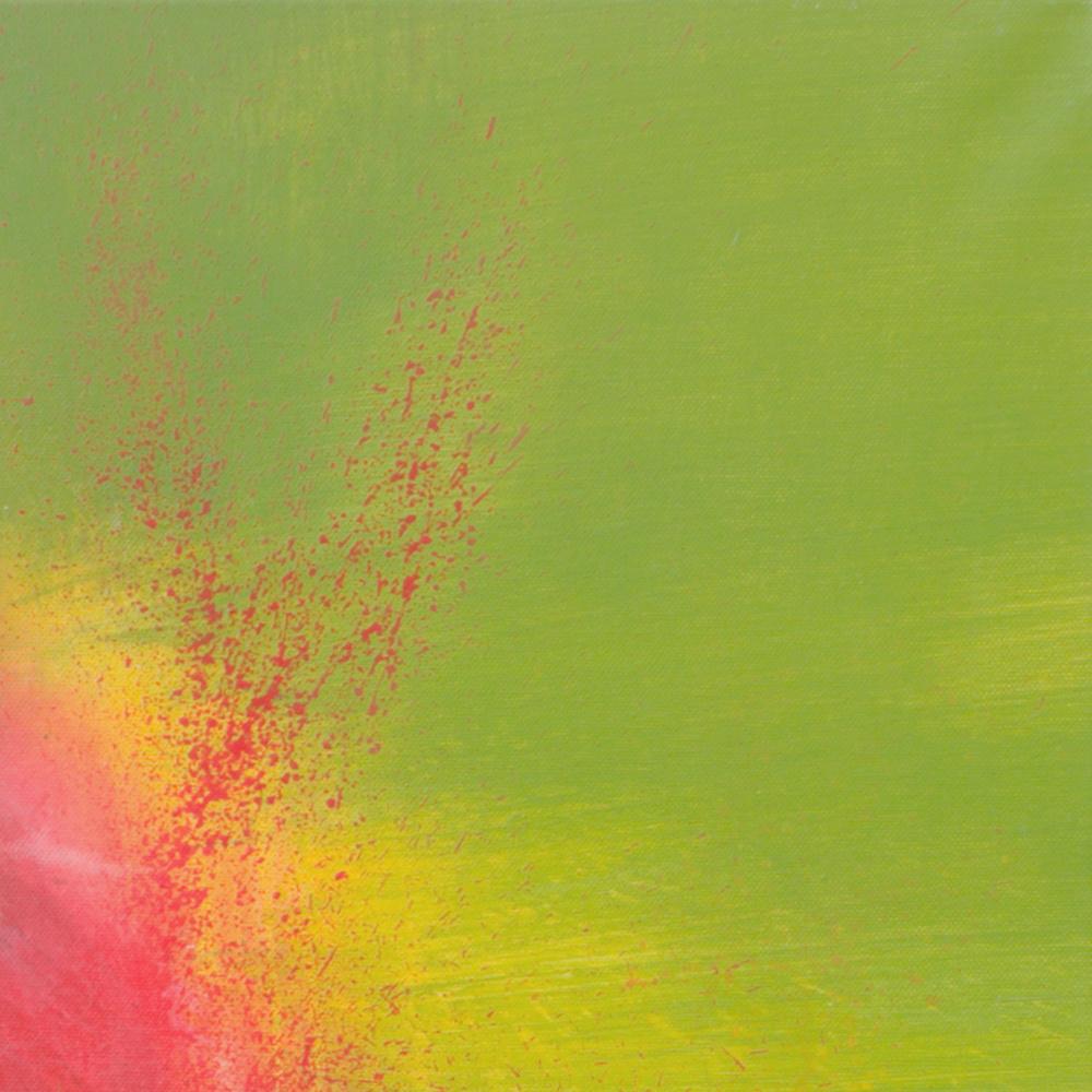 Peinture abstraite jaune, verte, rose, rouge et noire « Flamboyant » en vente 8