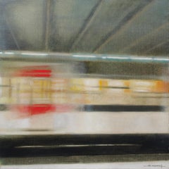 Running RER-Schleppe in Pariser Bahnhöfe, Hyperrealistisches impressionistisches Kunstwerk