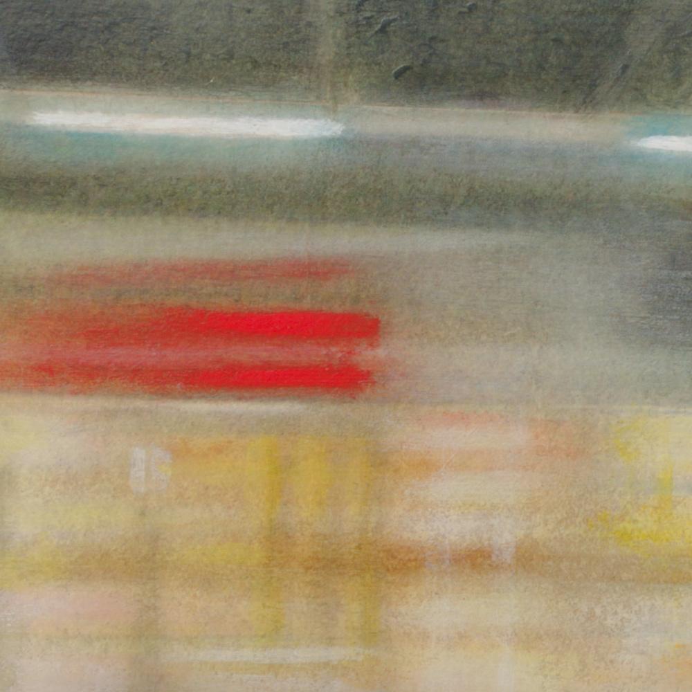 Running RER Train in Paris Station, Hyperrealist Impressionist Artwork 2