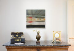 Tren RER en marcha en la estación de París, obra de arte impresionista hiperrealista