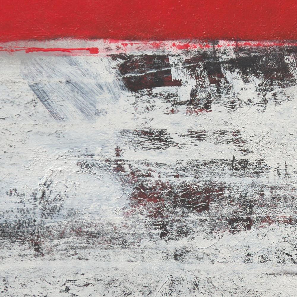 1916, June 7th, First World War Tribute Red and White Abstract Acrylic Painting 1
