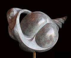 "La sirena", scultura figurativa in bronzo semi-astratta a forma di conchiglia