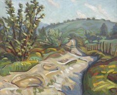 "Pathway of the Mica Sheets", Peinture à l'huile de paysage impressionniste rural