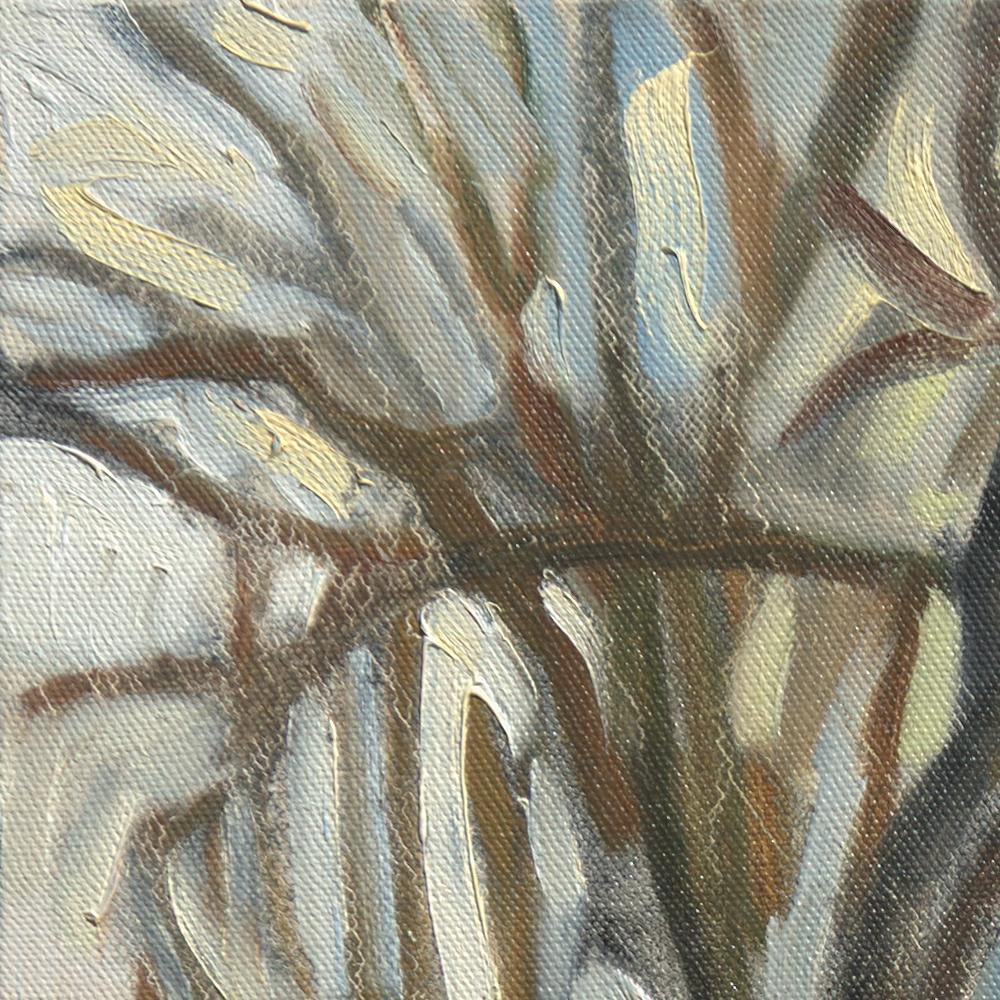 „Weiße Gärten“, Impressionistisches Ölgemälde, Winterlandschaft, Landleben im Angebot 8
