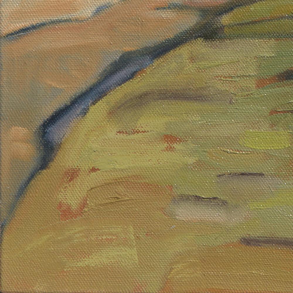 Peinture à l'huile impressionniste « Autumn Road », paysage rural avec vaches en vente 10