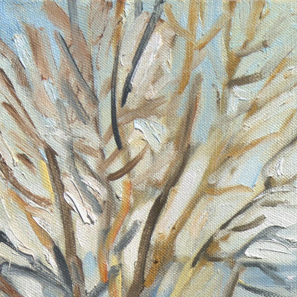 Impressionistisches Ölgemälde „The White Theater“, Winter rural Landscape im Angebot 8