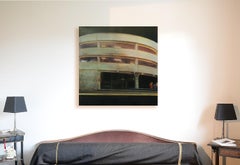 "Architecture #3" Above-Ground Cylindrical Parking Structure at Night with Neons