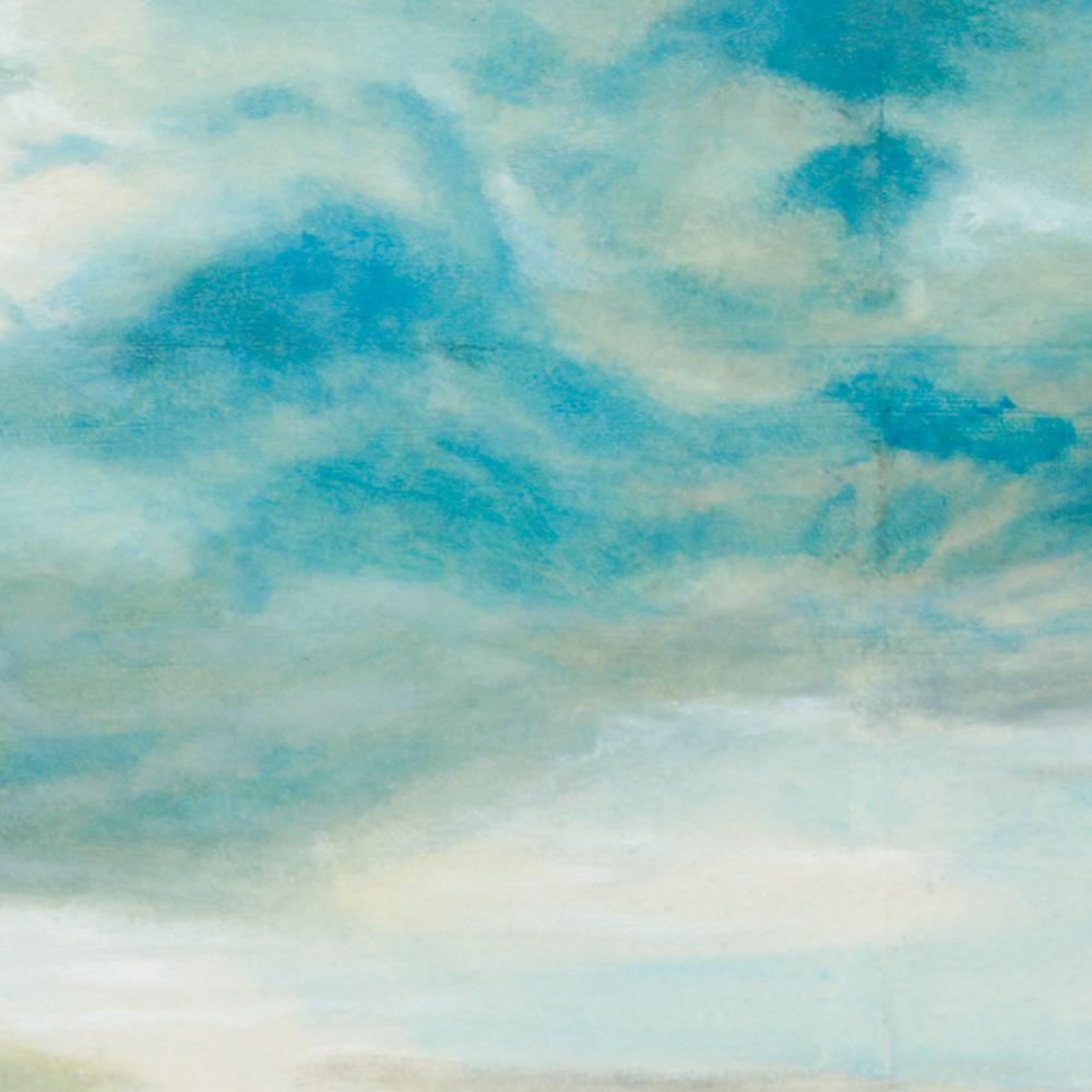 « Seaside #27 », Peinture de paysage maritime en techniques mixtes, mer, nuages et soleil en vente 6