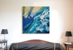 "Windsurf", Aniseed Sails on a Large Wave Mixed Media Oil Painting