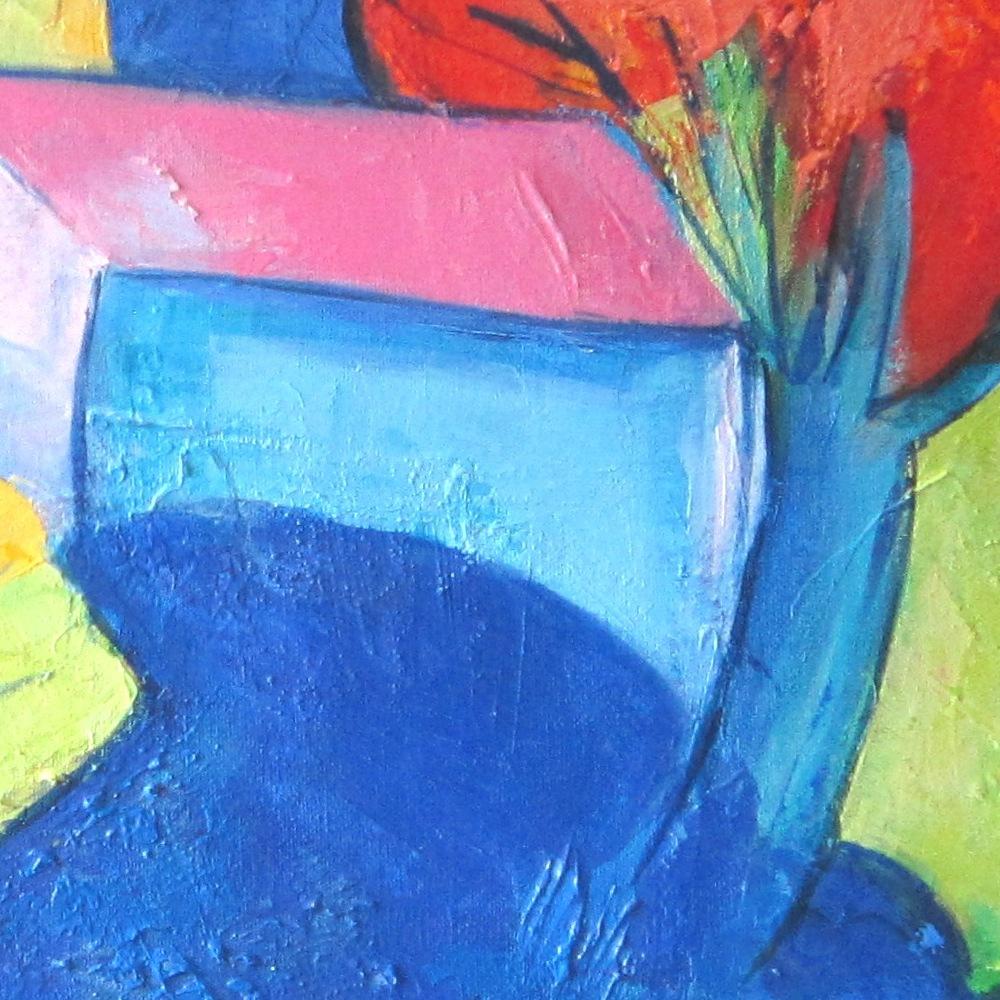 „Ein schöner Sommer“, farbenfrohes modernes Gemälde in Mischtechnik 4