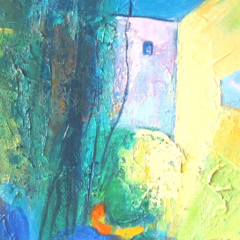 „Ein schöner Sommer“, farbenfrohes modernes Gemälde in Mischtechnik 5