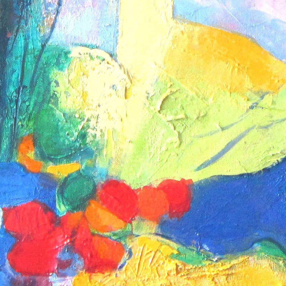 „Ein schöner Sommer“, farbenfrohes modernes Gemälde in Mischtechnik 7