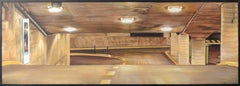 "The Cave", Underground Parking Horizontal Urban Landscape Acrylic Painting