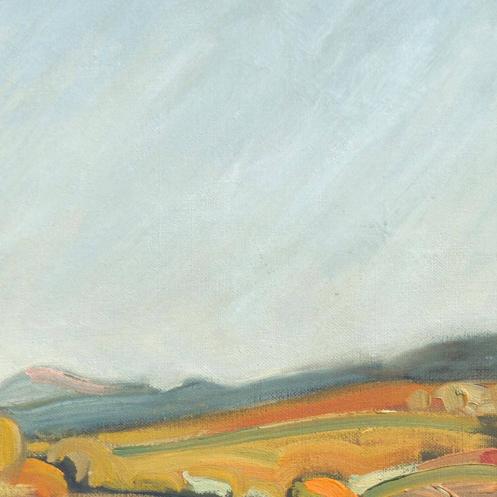Peinture à l'huile impressionniste de paysage rural « From the Field to the Red Hill » (De la terre au terrain rouge) en vente 5