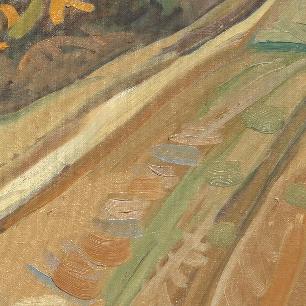 „The Edge of the Field“, Impressionistisches Ölgemälde einer ländlichen Landschaft, Öl im Angebot 5