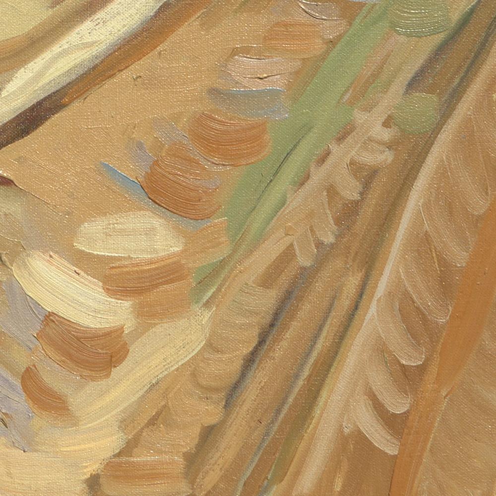 « Le bord du champ », peinture à l'huile impressionniste rurale en vente 7