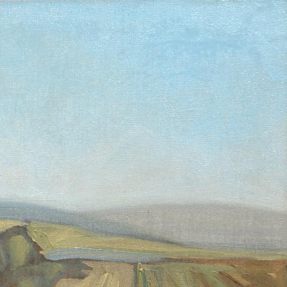 « Le bord du champ », peinture à l'huile impressionniste rurale en vente 9