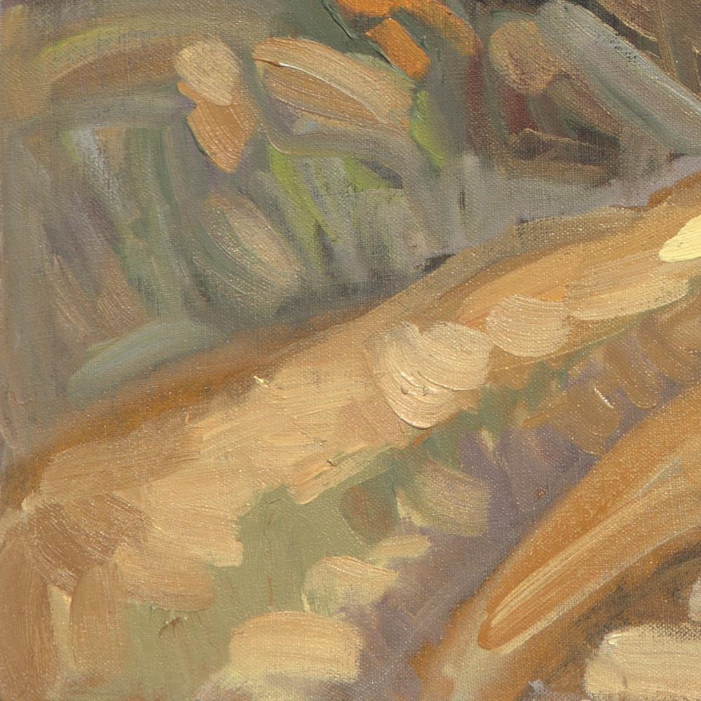 „The Edge of the Field“, Impressionistisches Ölgemälde einer ländlichen Landschaft, Öl im Angebot 10