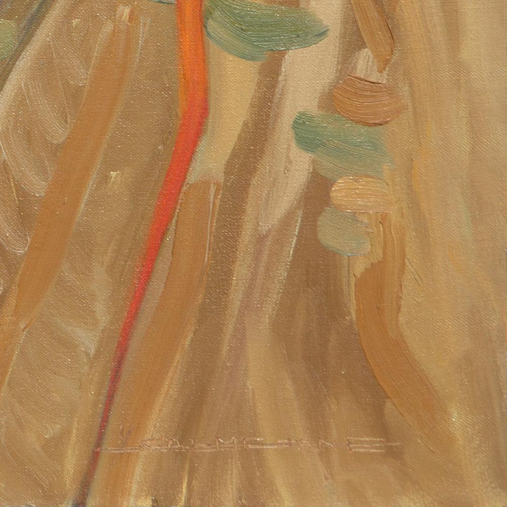 « Le bord du champ », peinture à l'huile impressionniste rurale en vente 11