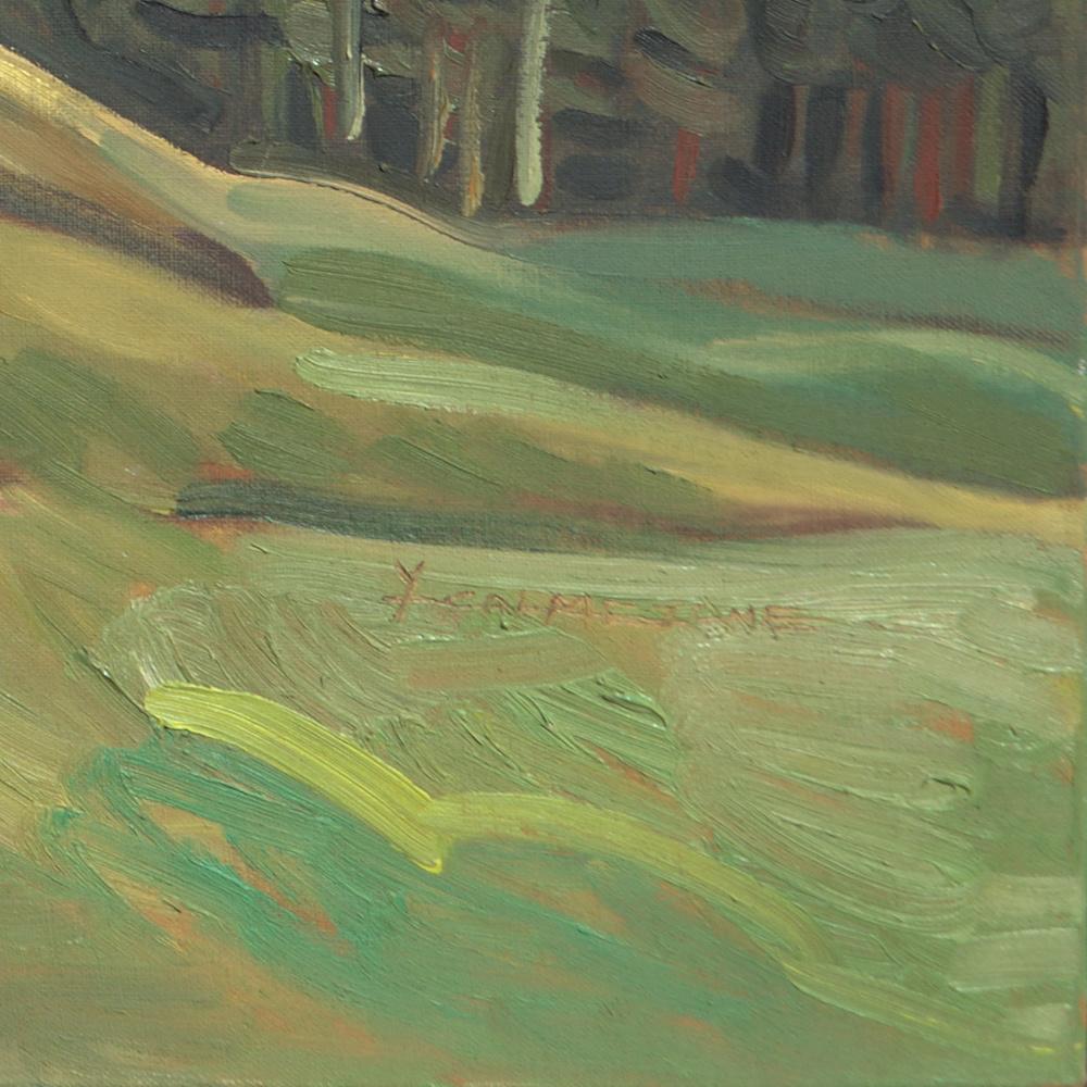 „Der gelbe Stufen“:: impressionistisches Ölgemälde einer ländlichen:: malerischen Landschaft 12