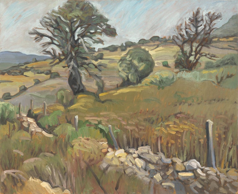 "The Beetles' Garden", Green Rural Landscape Impressionist Oil Painting 1