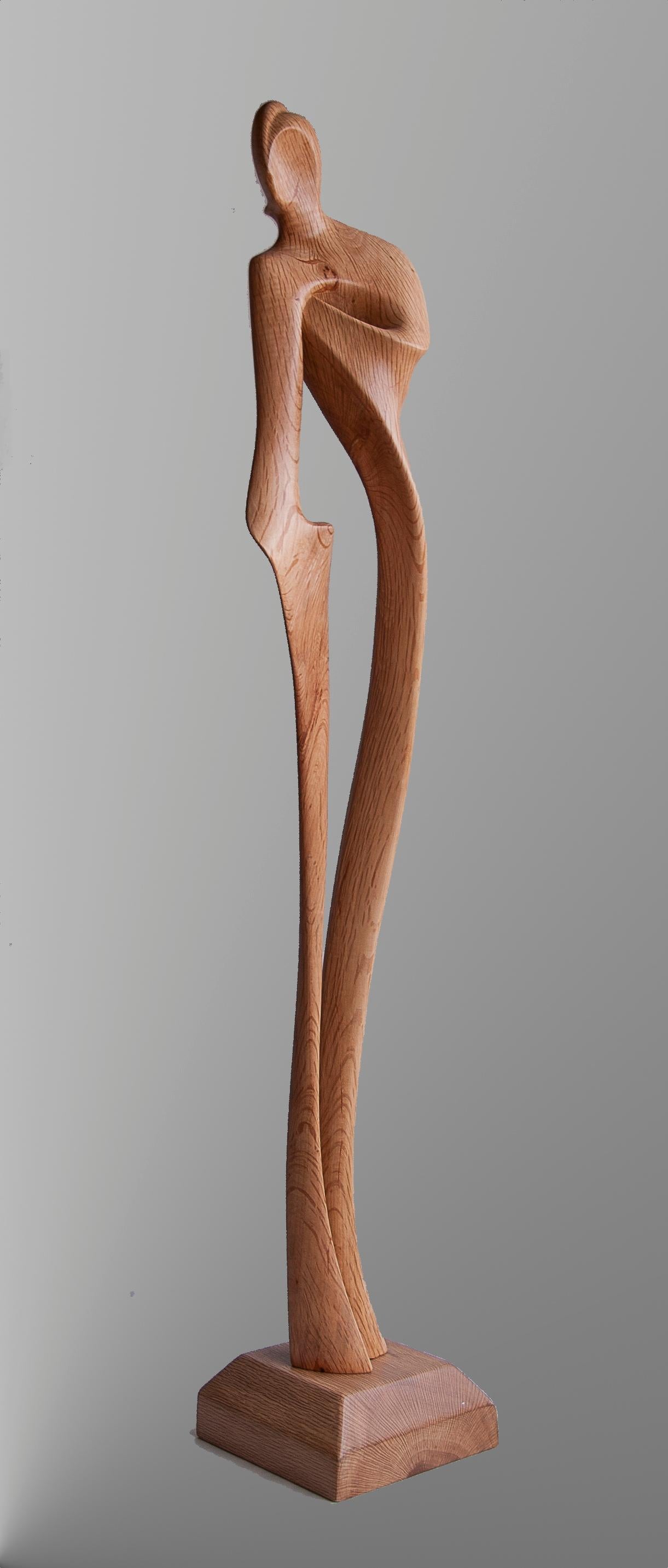 This varnished masculine semi-abstract figurative sculpture depicts a man in curves and softness, with an inner space.

A graduate from the Academy of Fine Arts of Carrare, in Italy, Lutfi Romhein is a sculptor of Syrian origin, leaving in France