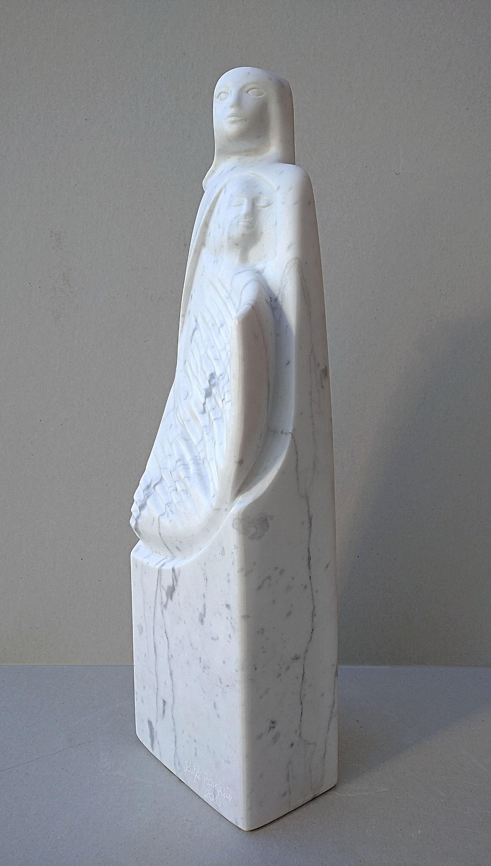 The Source, White Carrara Marble Stone Vertical Figurative Sculpture For Sale 1