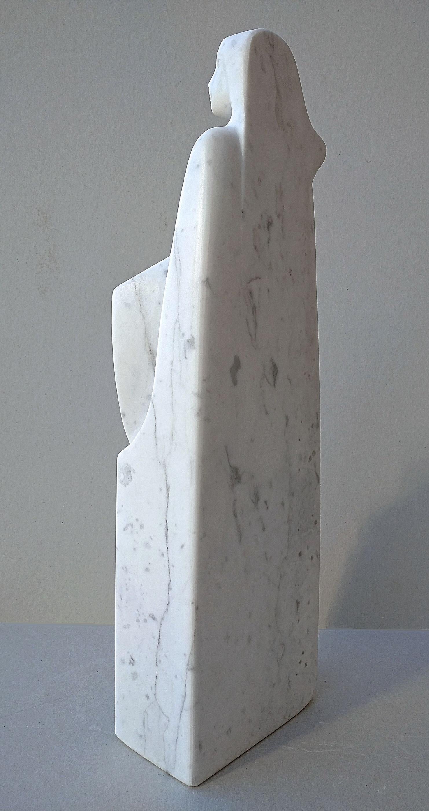 The Source, White Carrara Marble Stone Vertical Figurative Sculpture For Sale 4