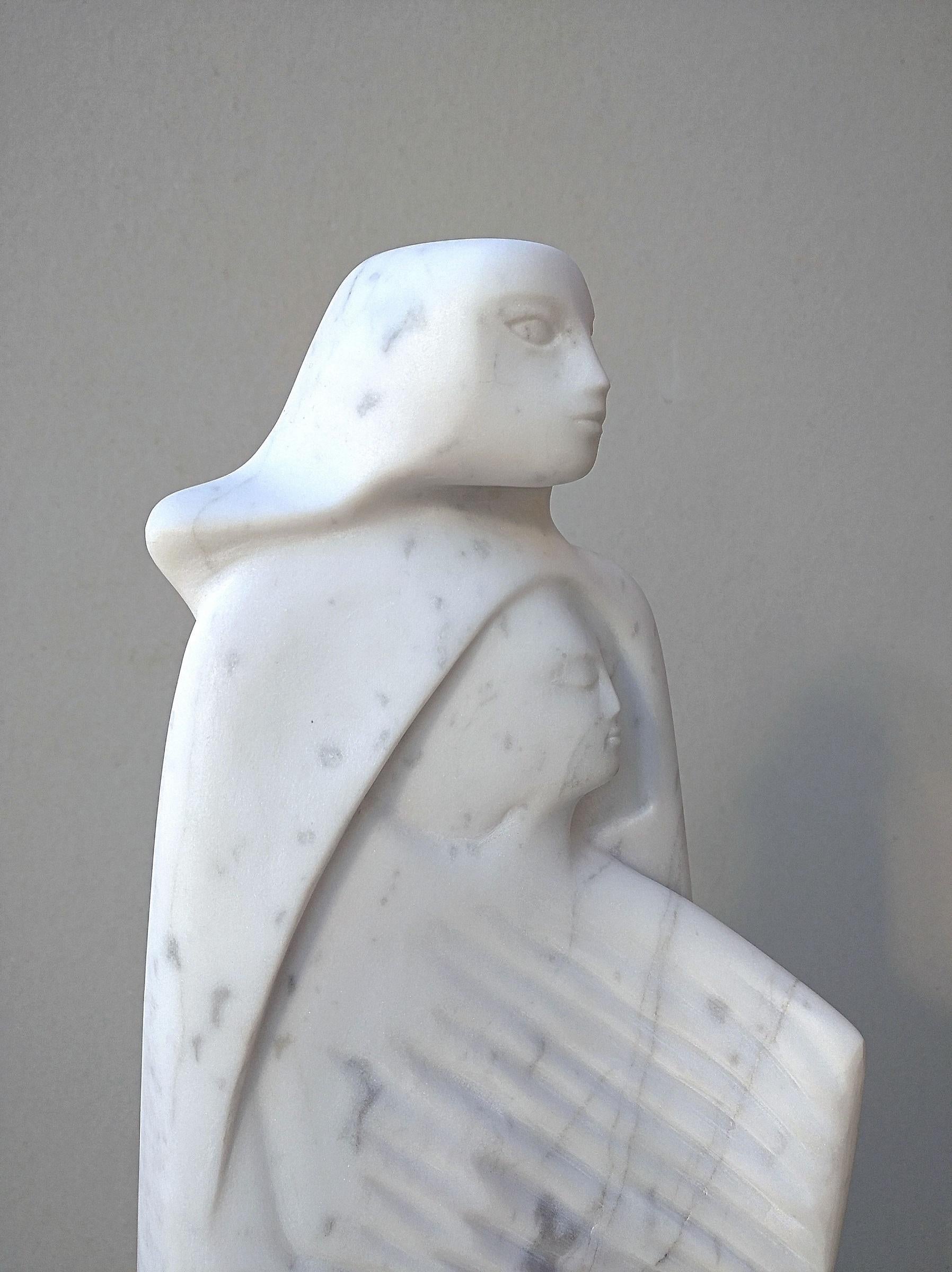 The Source, White Carrara Marble Stone Vertical Figurative Sculpture For Sale 8