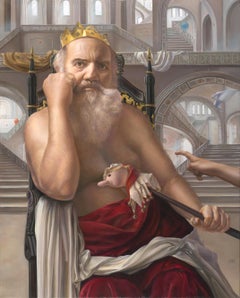 king on throne painting