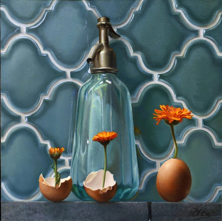 Andrée Bars “Life”, of Transparent Water Carafe, Flowers and Eggs