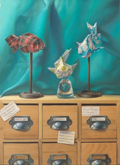 “Imaginary Museum of Origami Fishes”, Symbolism Oil Painting for Child’s Room