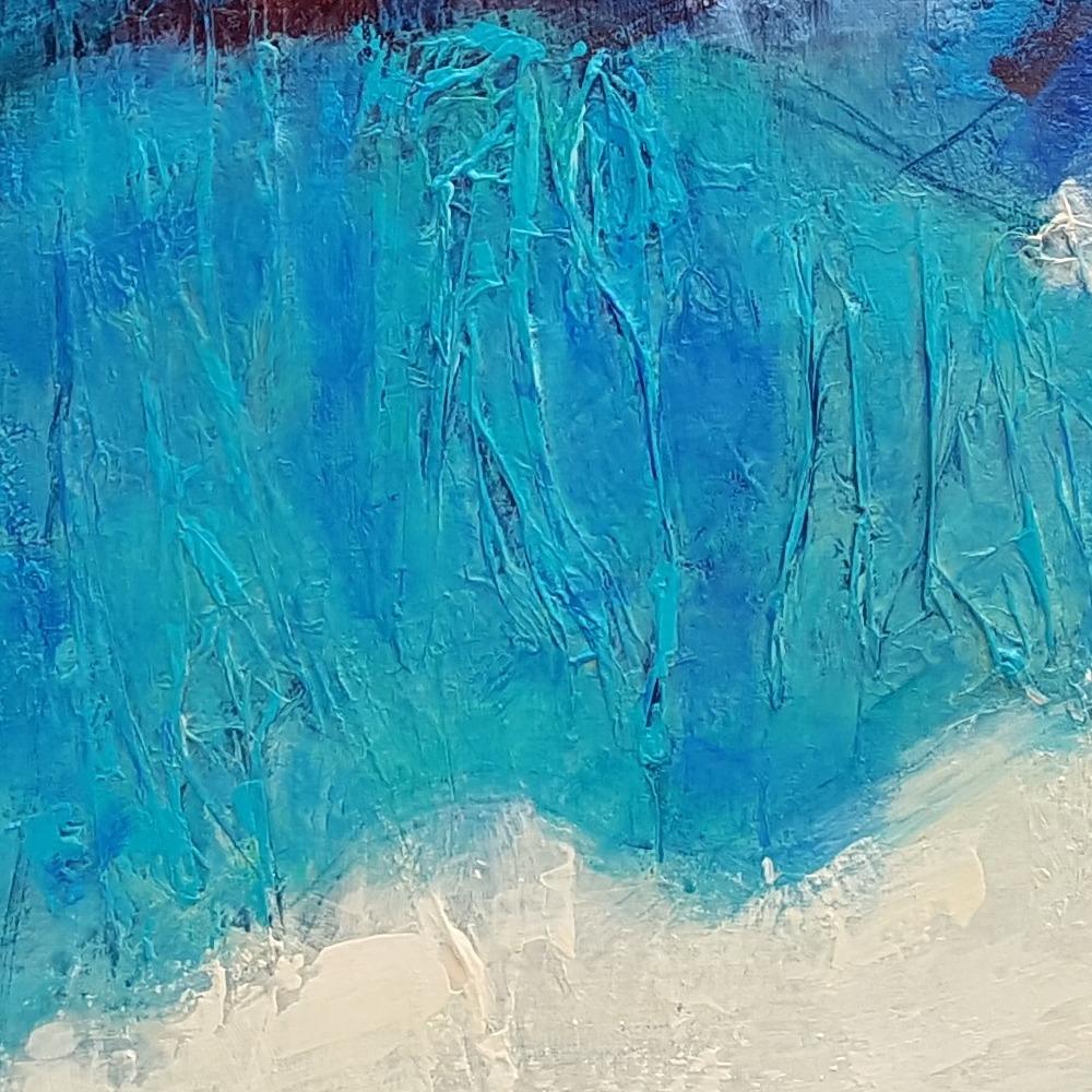 „“Enigmatische Landschaft“, Landschaftslandschaft in einer hellen Atmosphäre, Gemälde (Blau), Still-Life Painting, von Andrée de Frémont
