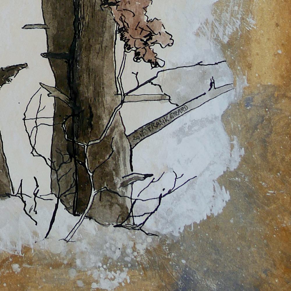 « Shepherds of Arcadia », arbres, humain dans la nature, pigments et dessin sur papier en vente 2