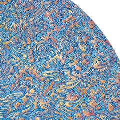 "Nuanges", Crowd of Angels in Clouds Circular Acrylic Painting